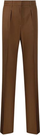Max Mara Cannes Pants - Dames - Straight fit broeken - Bruin - 2XS - Wol - Broeken