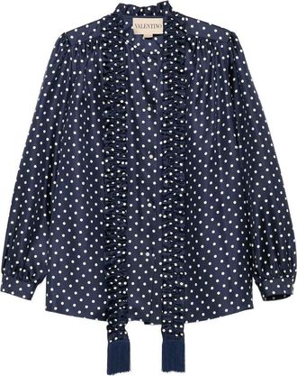 Valentino Garavani Polka-Dot Ruffled Shirt