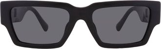 Versace Dark Grey Rectangular Unisex Sunglasses VE4459F GB1/87 54