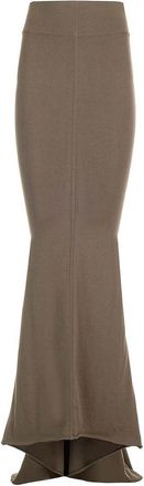 Rick Owens Taupe Knit Midi Skirt