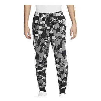 Nike Sportswear Tech Fleece All Over Print Jogger Pants Light Smoke Grey Black DM6472-077
