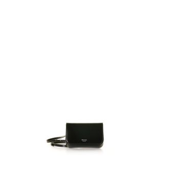Prada Mini Leather Shoulder Bag With Logo