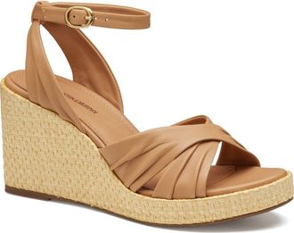 Johnston & Murphy Marcia Platform Wedge Sandal (Women) in Tan Glove Leather at Nordstrom, Size 9.5