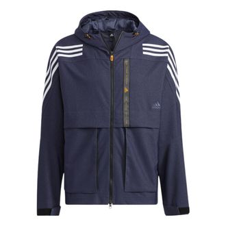 adidas TH DNM WVJK Sports hooded Woven Jacket Navy Blue HE9905