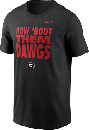 Nike Georgia Sideline Slogan Nike Mens Dri-FIT College Long-Sleeve T-Shirt in Black | 02ET00AGBN-H2B