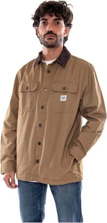 Lee Workwear Relaxed Overshirt - Heren - Overhemden - Bruin - Maat: L Katoen