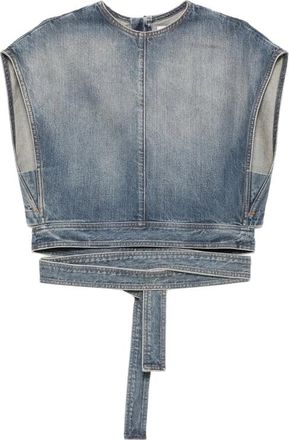 Alaia Belted Denim Top