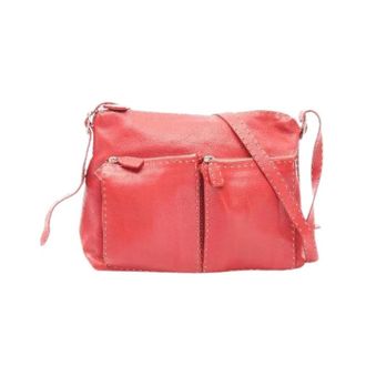 Fendi Pre-owned Cross Body Bags, female, Red, Size: ONE SIZE Pre-owned Selleria Leather Shoulder Bag