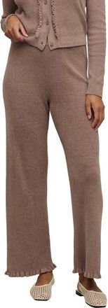 Barefoot Dreams CozyChic Ultra Lite Ruffle Rib Ankle Pajama Pants in Sable at Nordstrom, Size X-Small