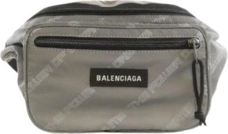 Balenciaga Pre-owned Belt Bags, male, Gray, Size: ONE SIZE Pre-owned Nylon Crossbody Bag