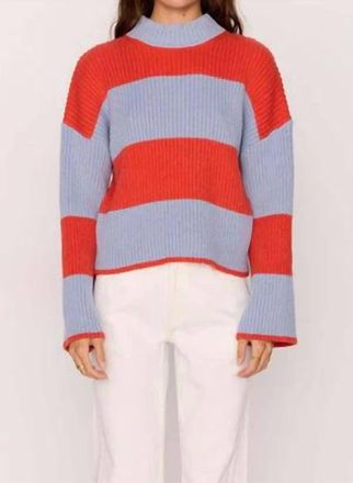 Minkpink Freja Stripe Chunky Knit Jumper In Red/blue