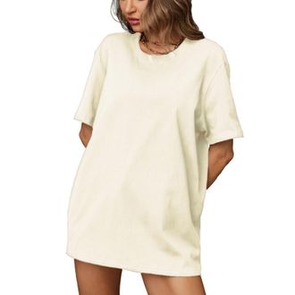 Generic Summer Oversized T Shirt for Women UK Casual Plus Size Short Sleeve Crewneck Tops Cotton Loose Fit Lightweight Comfortable Blouses Fashion Basic Tees 