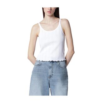 R&oacute;he Sleeveless Tops, female, Beige, Size: S Pointelle Tank