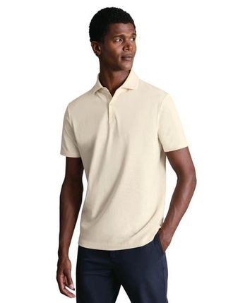 CHARLES TYRWHITT Short Sleeve Cotton Stretch Smart Pique Polo in Cream at Nordstrom, Size Xx-Large