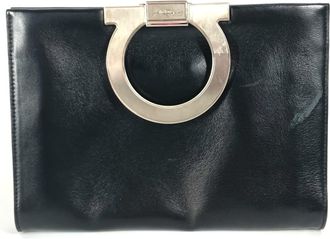 Ferragamo Gancini Leather Clutch Bag (Pre-Owned)