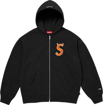 SUPREME SS26 Devil S Logo Zip Up Hooded Sweatshirt Black SUP-SS26-134-BLK