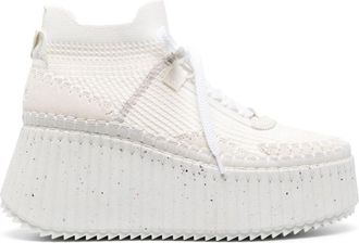 Chloé Nama 80 Wedge Sneakers - Womens - Suede