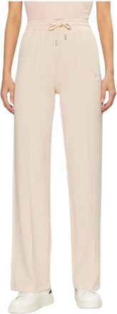Guess Straight Leg Broek in Roze Polyester - Dames - Wijde Broeken - Roze - M - Polyester - Broeken