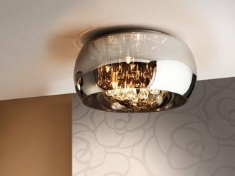 Netlighting Argos 5 Light Crystal Flush Ceiling Light Chrome Mirror G9 UK Stock in Grey