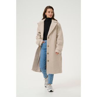 Kaffe Anne Long Coat in Feather Gray at Nordstrom, Size 12