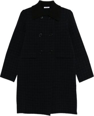 Lebor Gabala Cappotto doppiopetto a quadri - Nero