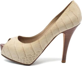 Le Silla Pumps con effetto coccodrillo 90mm - Toni neutri