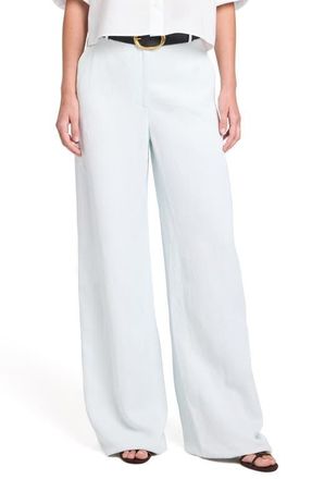 TWP Dylan Coated Wide Leg Pants in Blue Flower at Nordstrom, Size 4