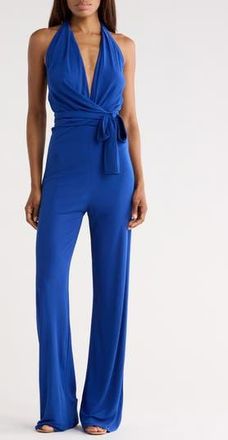 Diane Von F&uuml;rstenberg Delia Halter Neck Jumpsuit in Royal Blue at Nordstrom Rack, Size 12
