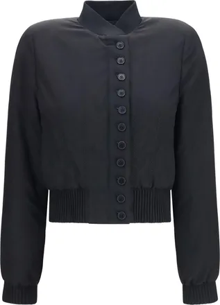 Alexander McQueen Womens Bomber Jacket Black Polyester
