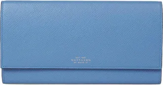 Smythson Marshall leather travel wallet - unisex - Leather/Grained Leather - One Size - Blue