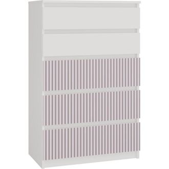 Topeshop Milan - Ba&uacute;l Moderno 5 Cajones - 70x40x109.5 Cm - Mueble De Almacenaje Infantil - Banco Y Rosa