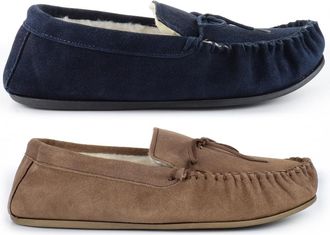 Generic Mens Real Suede Slippers Mens Lace Up Slippers Size 6 Boys Slipper Size 13 Moccasins Suede Slipper Moccasins Moccasin Outdoor Sole Lace Up Extra Large