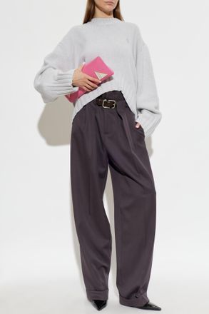 The Attico Trousers With Belt, Womens, Brown
