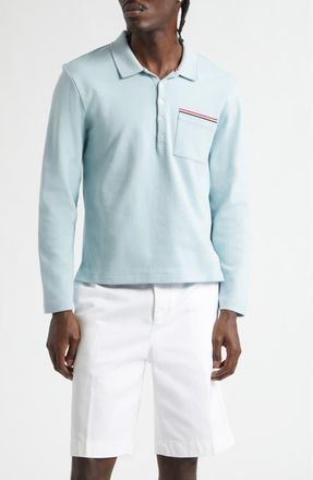 Thom Browne Cotton Jersey Pocket T-Shirt in Light Blue at Nordstrom, Size 1