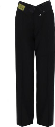 Maison Margiela Neutrals Cross-Over Waistband Straight-Leg Pants