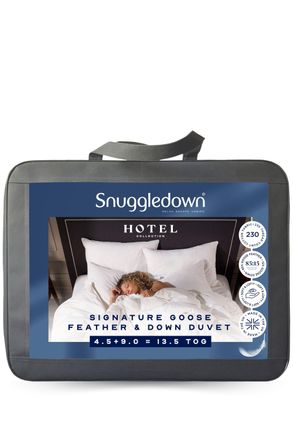 Snuggledown Hotel Goose Feather & Down 13.5 Tog (9+4.5 Tog) All Seasons Duvet in White | Size: Super King