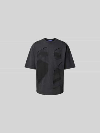 A-Cold-Wall* T-Shirt mit geripptem Rundhalsausschnitt in Black, Gr&ouml;&szlig;e M