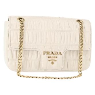 Prada Pre-owned Shoulder Bags, female, White, Size: ONE SIZE Pre-owned Leather Shoulder Bag