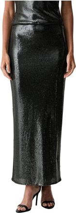 Patrizia Pepe Sequined Long Tulle Skirt - Dames - Maxi Rokken - Groen - L - Polyester - Rokken