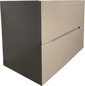 Vente-Unique Mueble de baño suspendido - Gris topo - 80 cm - STEFANIE