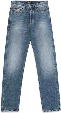 Versace Wide-Leg Long Jeans In Cotton