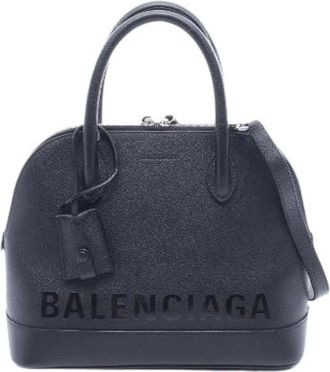 Balenciaga Pre-owned Handbags, female, Black, Size: ONE SIZE Pre-owned Ville Top Handle Leather 2way Handbag