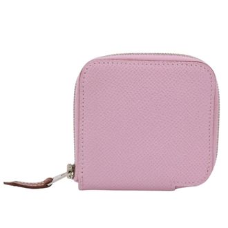 Herm&egrave;s Pink Epsom Leather Silk Coin Purse/Coin Case (Pre-Owned)
