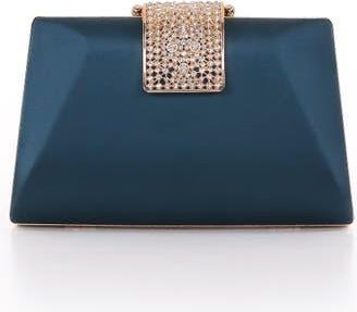 Badgley Mischka Amira Faceted Minaudiere in Teal at Nordstrom, Size Small