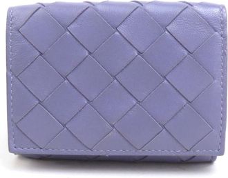 Bottega Veneta Purple Leather Wallet (Tri-Fold) (Pre-Owned)
