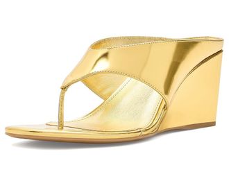 Marc Fisher Udena Womens Dress Sandals Gold Leather : 8.5 M