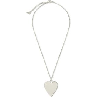Sterling Forever Rita Polished Heart Statement Necklace in Silver at Nordstrom