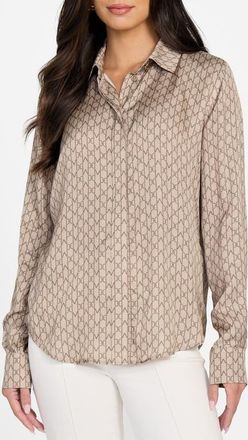 Marciano New Melissa Paisley Button-Up Shirt in Light Beige at Nordstrom, Size 6 Us