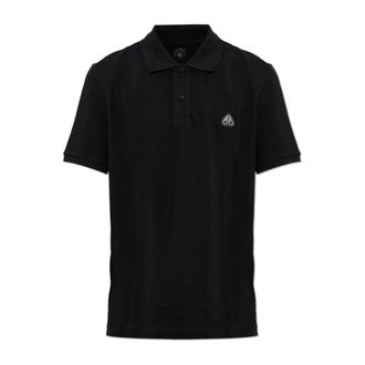 Moose Knuckles Tops, Heren, Zwart, XL, Katoen, Polo Shirt Met Logo Applicatie
