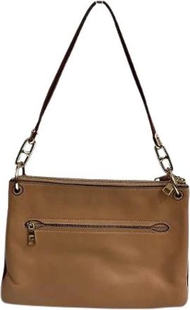 Coach Pre-owned Cross Body Bags, female, Orange, Size: ONE SIZE Pre-owned Leather 2way Handbag